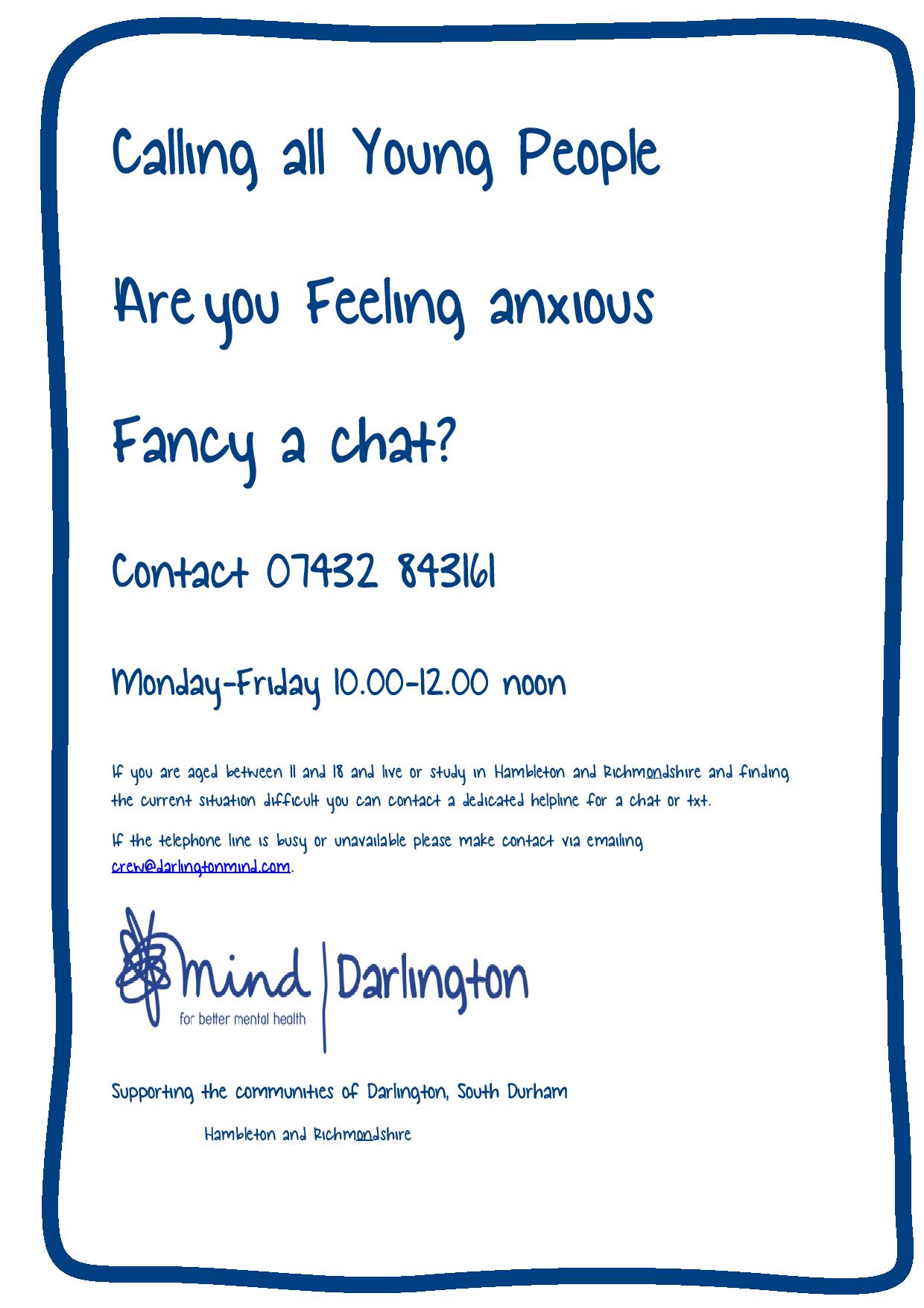 Mind Darlington - Support for young people: